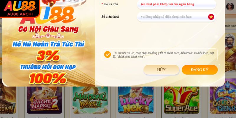 Những điều kiện cần thiết để đăng ký AU88 thành công