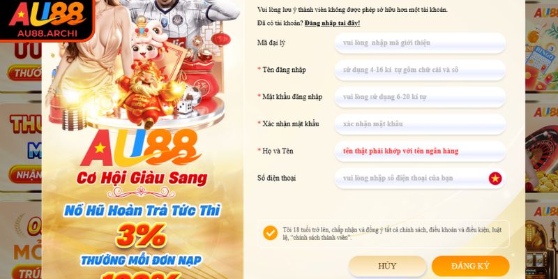 Quy định khi đăng ký
