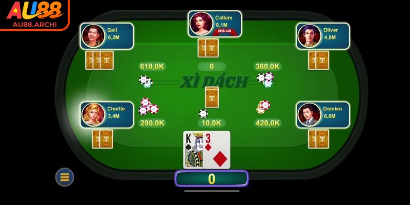 Nhìn mặt đặt tên xì dách AU88